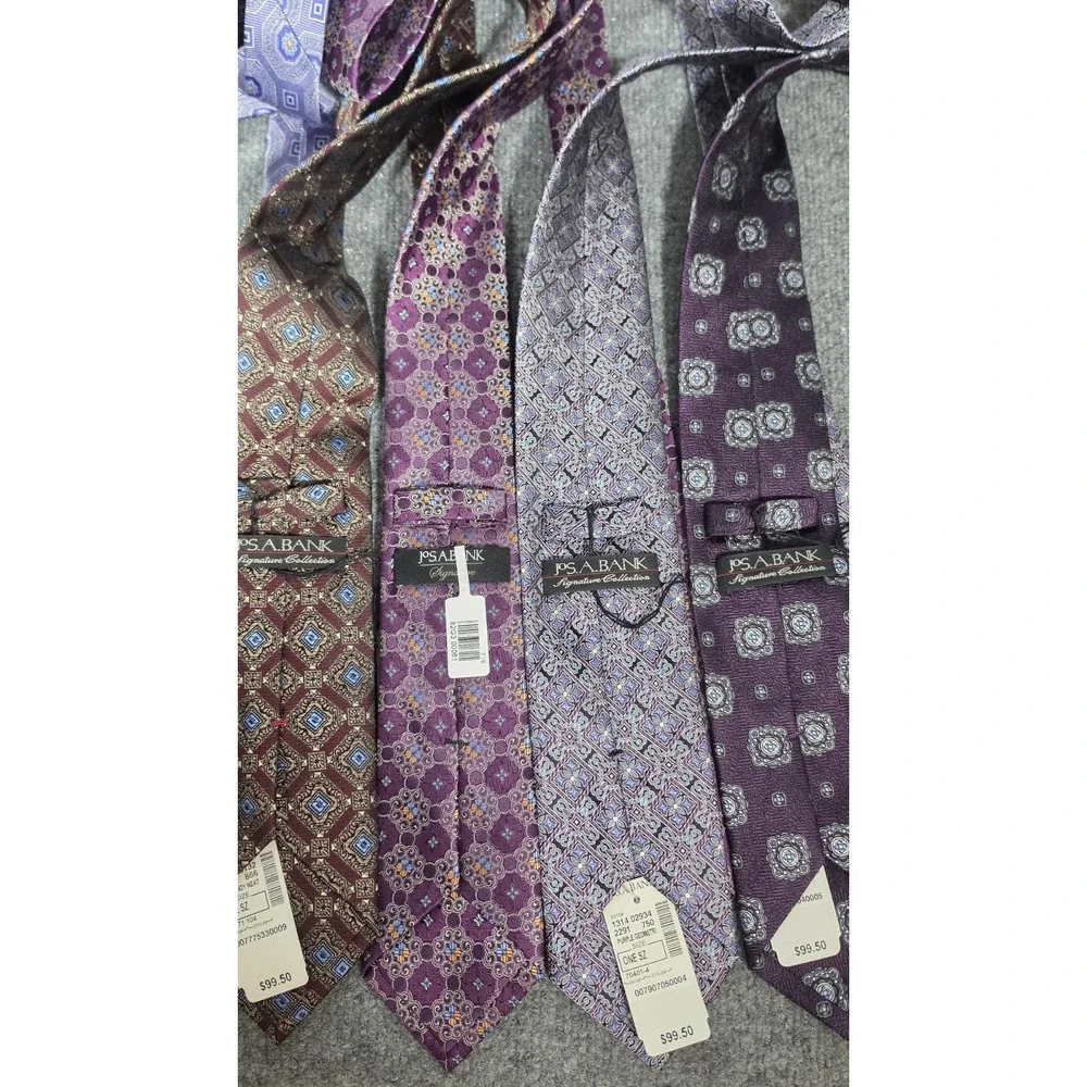 Jos A‎ Bank Signature Collection Tie Lot 7 NWT 100% Silk Paisley Geometric